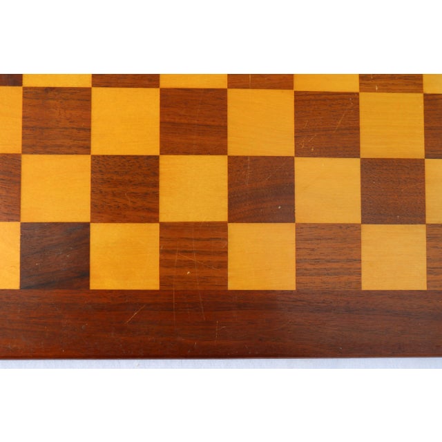 Mid Century Drueke No 61 Wood Chessboard With Mieux J' Attends Wood Chess Pieces For Sale - Image 16 of 17