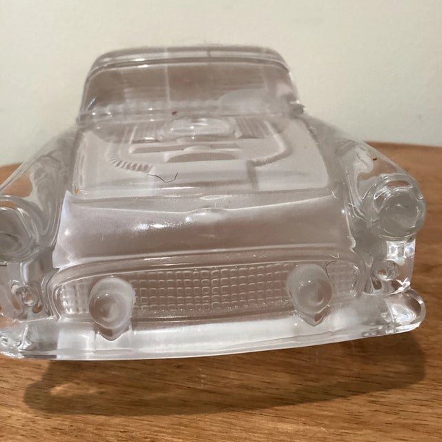 Mid 20th Century Hofbauer Frosted Crystal Glass Ford Thunderbird 1956s For Sale - Image 10 of 12