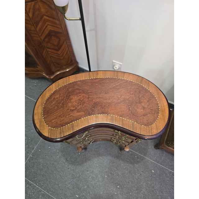 Louis XV Style Bombé Commode with Half-Moon Marquetry Top, 1960s For Sale - Image 4 of 11