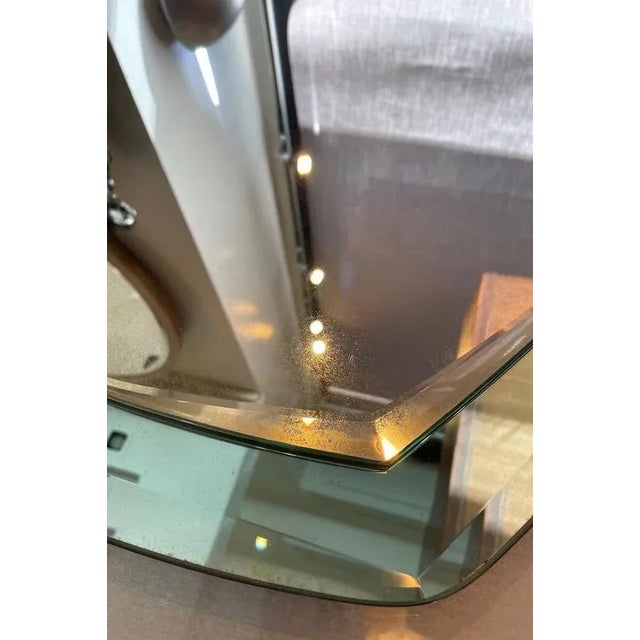 Mirror with Light Blue Glass Border, 1950s For Sale - Image 6 of 12