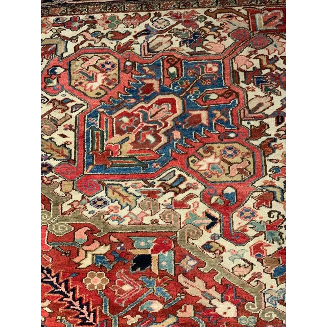 1920s Fine Hand Knotted Persian Antique Serapi For Sale In Washington DC - Image 6 of 12