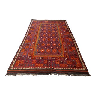 Maimana Tribal Vintage Afghan Ghalmori Handmade Kilim Area Rug For Sale