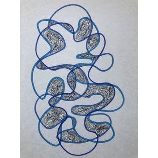 1990 William Glen Davis Atomic Modern Drawing For Sale