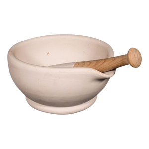 Large Antique Mortar & Pestle, English, Ceramic, Beech, Apothecary, Edwardian