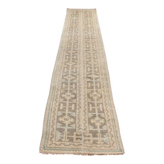Antique Vintage Floral Runner Rug For Sale