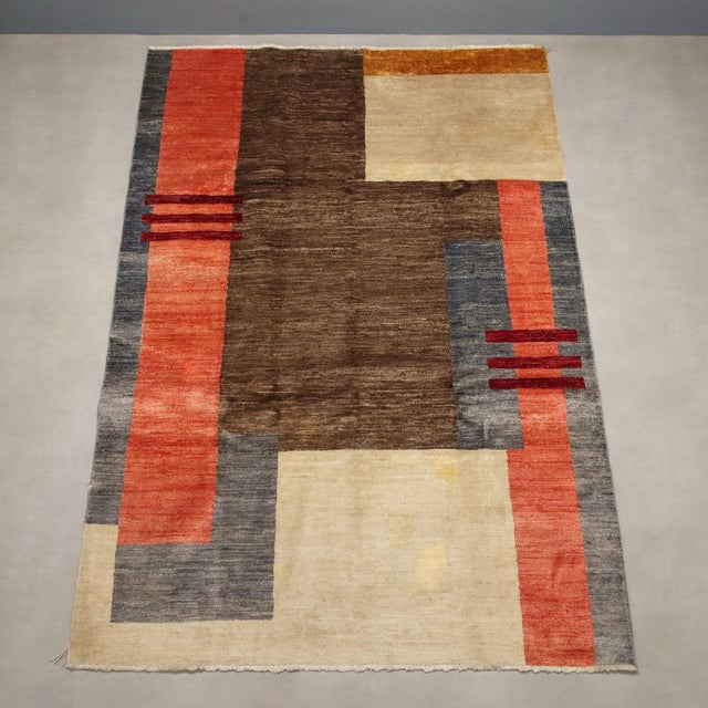Vintage Handmade Heavy Knot Wool Rug, Italy For Sale - Image 3 of 10