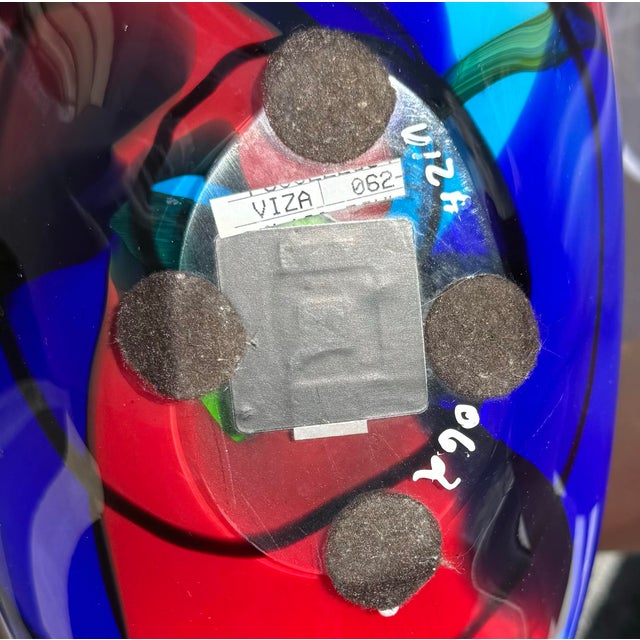 Viza Hand Blown Glass Art Bowl - Numbered For Sale - Image 12 of 12