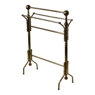 Vintage Victorian-Style Brass Towel Blanket Comforter Rack Stand For Sale
