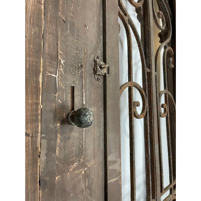 1900 - 1909 Antique French Doors With Metal - a Pair For Sale - Image 5 of 6