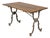 French 1900s Steel and Wood Console Table with Curving X-Form Legs and Stretcher For Sale
