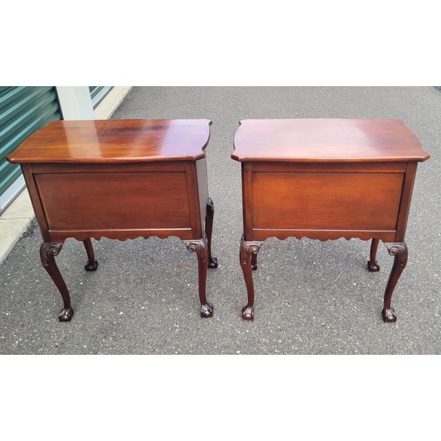 1970s Pair Link Taylor Chippendale Shell Carved End Tables For Sale - Image 10 of 17