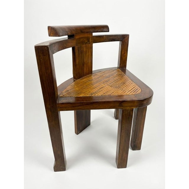 Brutalist Wooden Chair, 1970s, Set of 4, in Flawless conditions. Designed 1960 to 1969