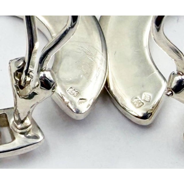 2010s Chanel Fine Jewelry 925 Silver Letter C Clip on Earrings, A Pair For Sale - Image 5 of 5