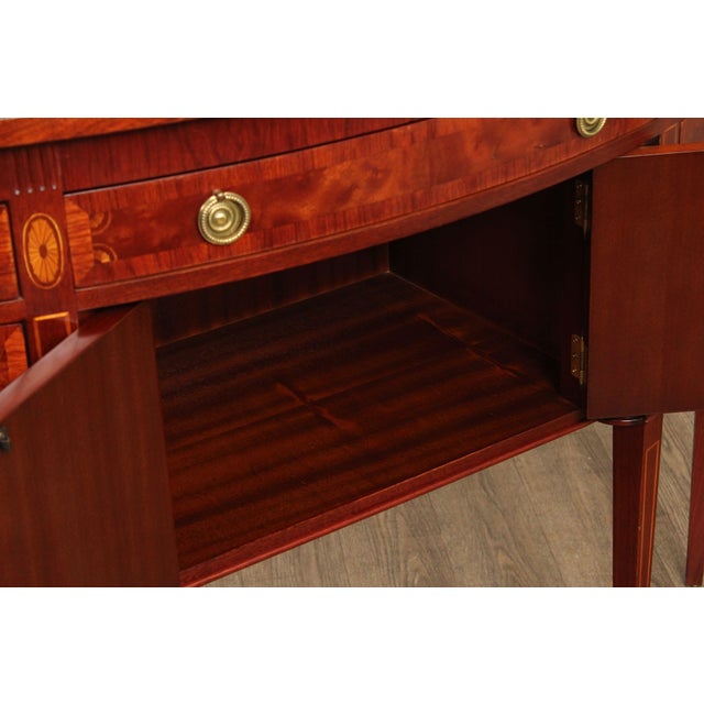 Hepplewhite Style Banded Mahogany Demilune Sideboard For Sale In Philadelphia - Image 6 of 18