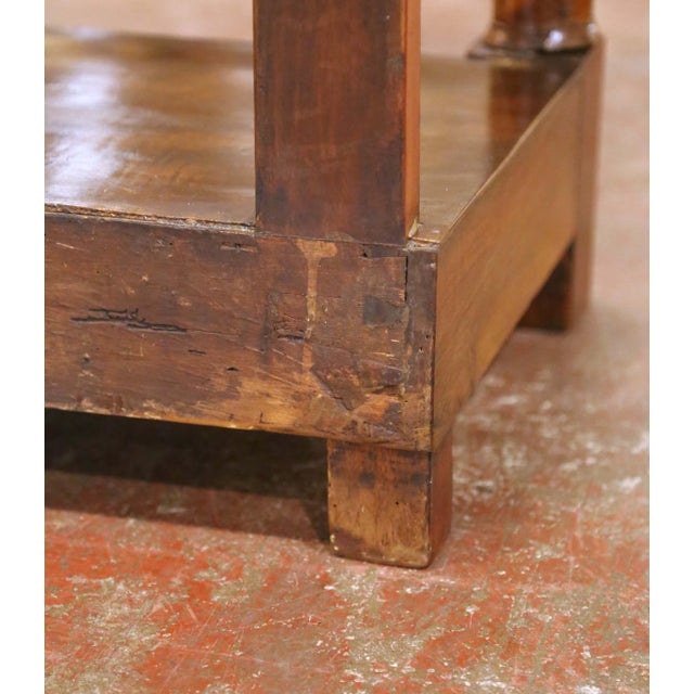 19th Century French Empire Carved Walnut Console Table With Black Marble Top For Sale - Image 14 of 14