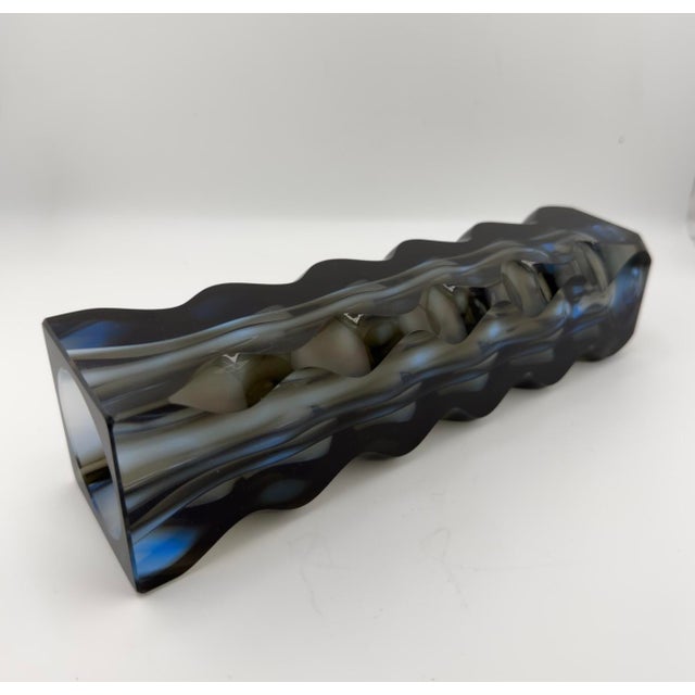 Vintage Optic Glass Vase by Oldrich Lipsky for Exbor, 1960s For Sale - Image 9 of 13