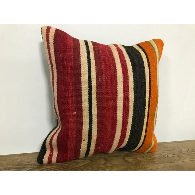 1950s Vintage Decorative Striped Pillow, 1950 For Sale - Image 5 of 6