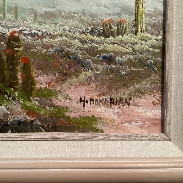 Original Oil Painting Landscape Luscious Sonoran Desert, Signed by Artist, Framed For Sale - Image 9 of 10