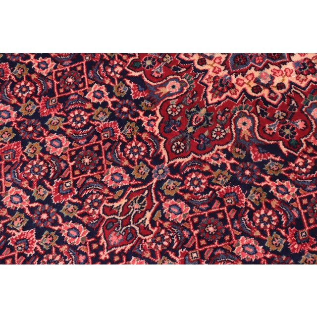 Textile Boho Chic Persian Tabriz Blue/Red Wool Rug - 6'11'' X 10'1'' For Sale - Image 7 of 10