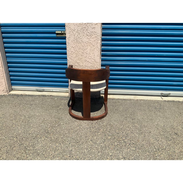 Solid Mahogany Dining Chair in Manner of Onassis Chair by Karl Springer Mid-Century Modern For Sale In San Diego - Image 6 of 8