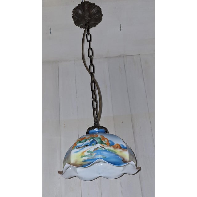 Vintage Pendant Lamp with Brass Mount, 1920 For Sale - Image 6 of 8