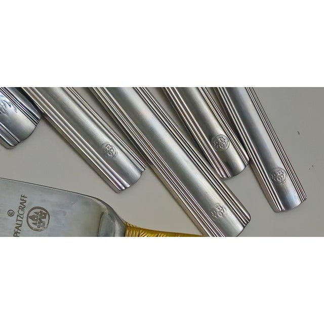1990s Pfaltzgraff Golden Crossroads Stainless Steel Flatware - 61 Piece Set For Sale - Image 15 of 18