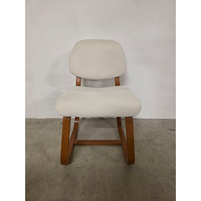 1960s curved wood chairs. Six vintage chairs, refined and modern despite being produced in the 1960s. Curved light wood...