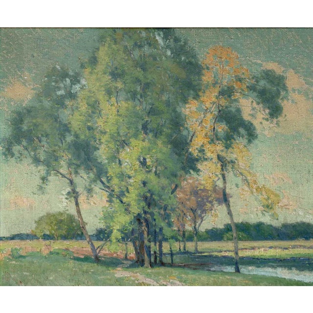 Modern Frank Charles Peyraud Riverside View Oil For Sale - Image 3 of 6