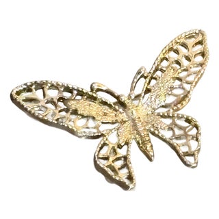 Sarah Coventry Gold Tone Butterfly Brooch For Sale
