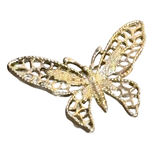 Sarah Coventry Gold Tone Butterfly Brooch For Sale