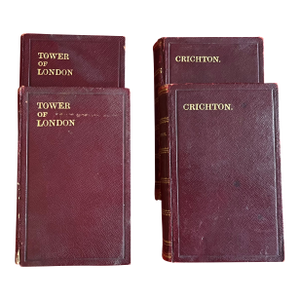 Fine Bindings - Books by William Harrison Ainsworth "The Tower of London" & "Crichton" - 4 Volumes