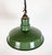 Metal Industrial British Green Enamel Factory Pendant Lamp, 1960s For Sale - Image 7 of 17