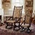 Antique Victorian Mother Child Rocking Chair Set-Spindle Wood-Pair-Nursery-Farm For Sale - Image 6 of 11