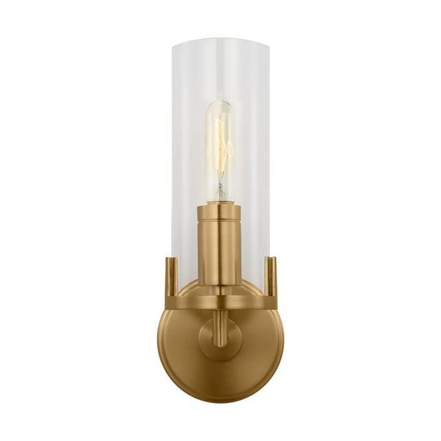 Thomas O'Brien by Visual Comfort Studio Mezzo 1-Light Sconce in Burnished Brass For Sale - Image 11 of 11