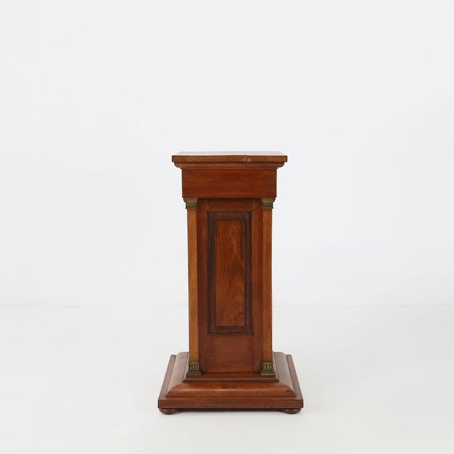 Brass and Wood Console Table or Pedestal, 1950s For Sale - Image 11 of 11