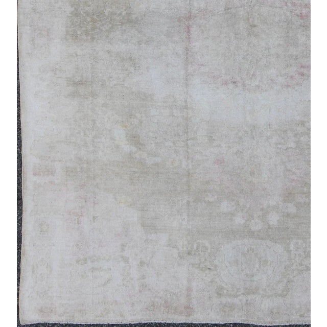 Tribal Antique Turkish Konya Area Rug in Gray & Soft Pink With Subtle Design 7'2 X 8'6 For Sale - Image 3 of 13
