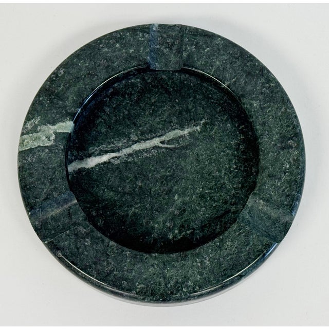 Vintage Round Green Marble Ashtray or Dish For Sale - Image 11 of 11
