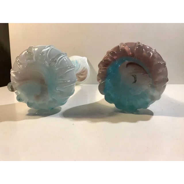 Pink, Blue and White Twisted Murano Glass Vases, 1940s, Set of 2 For Sale - Image 10 of 11