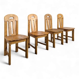 Vintage Chalet Pine Chairs, 1980s, Set of 4 For Sale