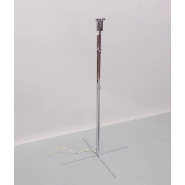 Chrome One Left Kurt Verson Style Thin Line Adjustable Height Chrome Floor Lamps For Sale - Image 8 of 9