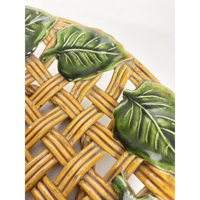 Yellow and Green Ceramic Bread Basket, France, 1950s For Sale - Image 9 of 14