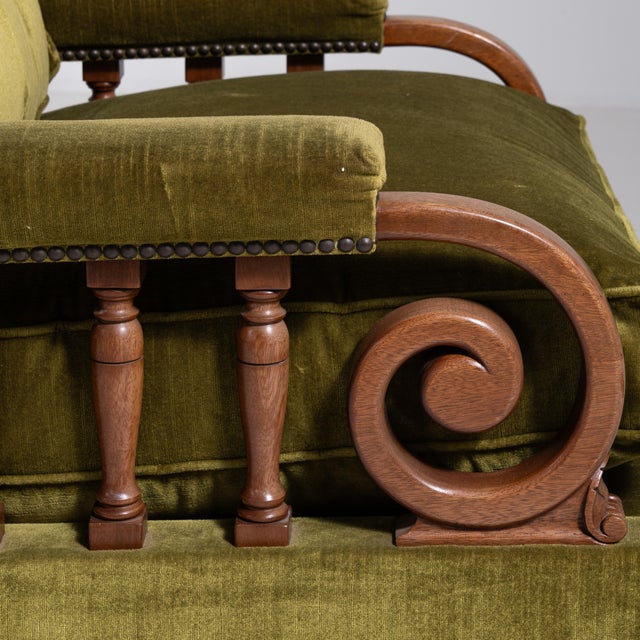 1940s 1940s Pair Of Danish Velvet Armchairs For Sale - Image 5 of 11
