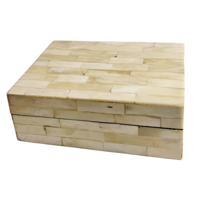 Mid-Century Modern Vintage Maitland Smith Style Bone Box For Sale - Image 3 of 11