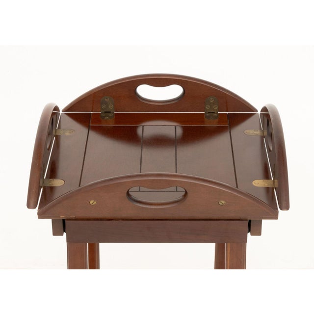 Traditional Bombay Company Mahogany Circular Tray Table For Sale - Image 3 of 8