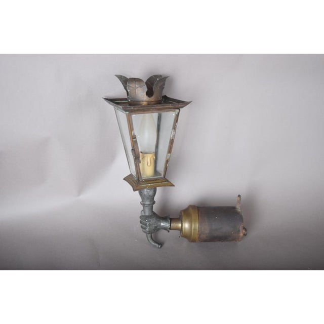 Gold Mid-Century Style Handmade Brass Wall Sconce, 1980s For Sale - Image 8 of 11