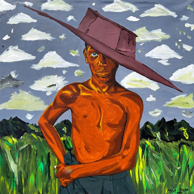 Emmanuel Akolo, Sky Above Me, Earth Below Me, 2023 Acrylic On Canvas 36 × 36 × 1 1/2 in | 91.4 × 91.4 × 3.8 cm Unique work...