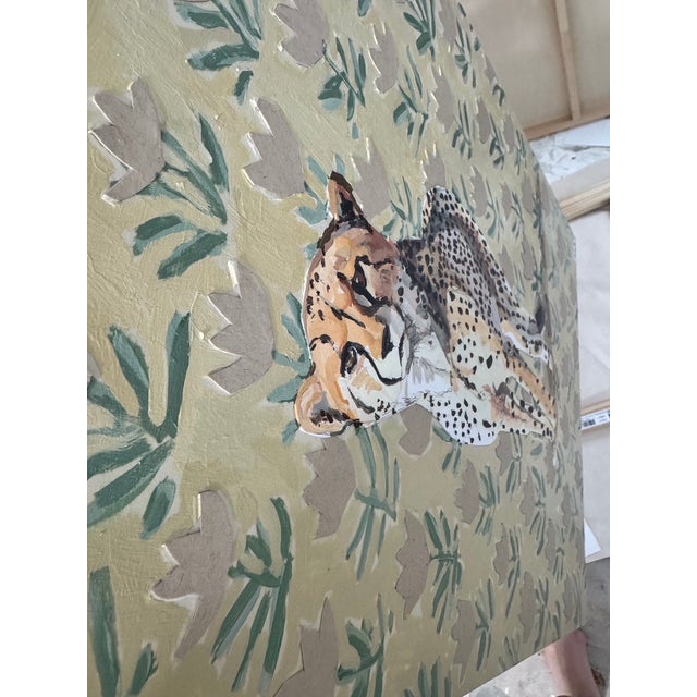 Block Print With Cheetah Painting For Sale - Image 4 of 14