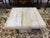 20th century Travertine side table. To-part construction top lifts off base. Made in Italy, lovely tan and taupe stone...