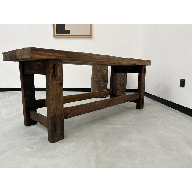 Former French Workbench in Oak, 1950s For Sale - Image 9 of 18