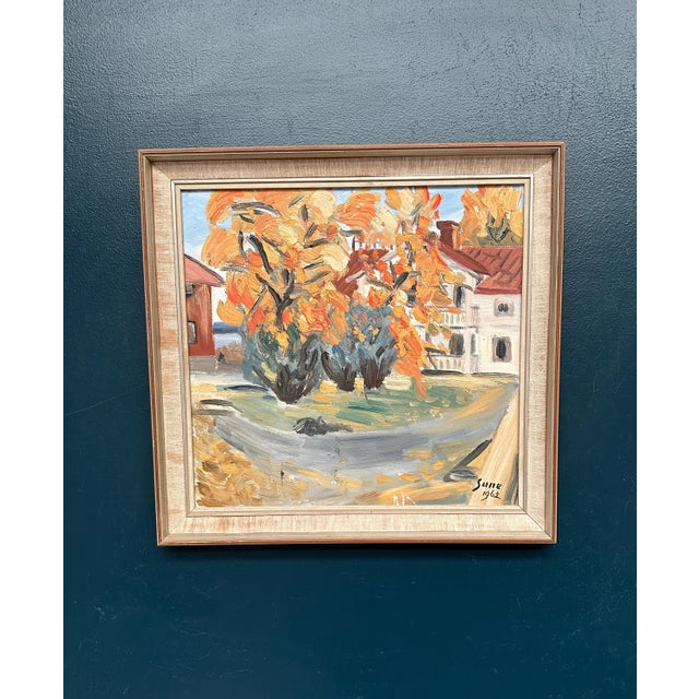 Sune, Autumn Landscape, 1962, Oil Painting on Panel, Framed For Sale - Image 13 of 13